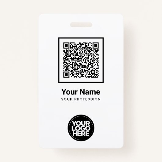 Badge Nom du logo Code barre Qr de l'employé personnalis (Devant)