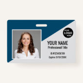 Badge Nom du logo Code de la barre d'ID photo de l'emplo (Devant)