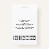 Badge Nom du logo de la barre de photos personnalisée de (Dos)