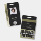 Badge Nom du logo de l'employé de l'entreprise Photo du  (Front & Back)