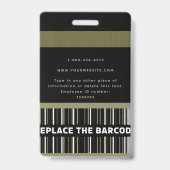 Badge Nom du logo de l'employé de l'entreprise Photo du  (Back)