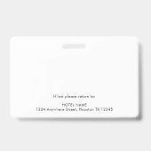 Badge Nom du logo de l'employé de l'hôtel (Dos)