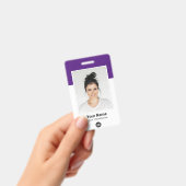 Badge Nom du logo de l'employé grand photo violet (Manuel / portable)
