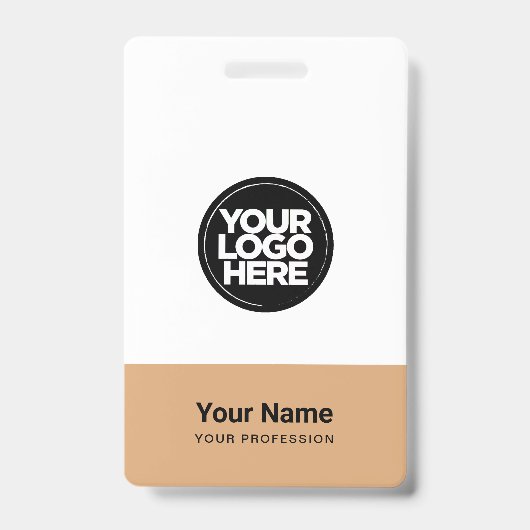 Badge Nom du logo de l'entreprise personnalisé Code barr (Face)