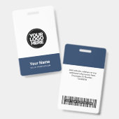 Badge Nom du logo de l'entreprise personnalisé Code-barr (Recto et verso)