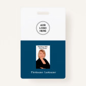 Badge Nom du logo de l'ID photo de l'employé (Dos)