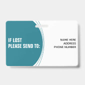 Badge Nom du logo du code-barres de l'ID photo de l'empl (Arrière)