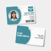 Badge Nom du logo du code-barres de l'ID photo de l'empl (Avant & arrière)