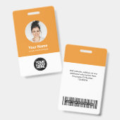 Badge Nom du logo photo d'arrondi de l'employé personnal (Avant & arrière)