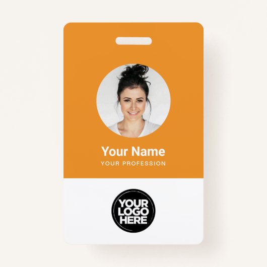 Badge Nom du logo photo d'arrondi de l'employé personnal (Devant)