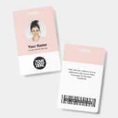 Badge Nom du logo photo d'arrondi de l'employé personnal (Avant & arrière)
