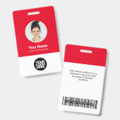 Badge Nom du logo photo d'arrondi de l'employé personnal (Recto et verso)