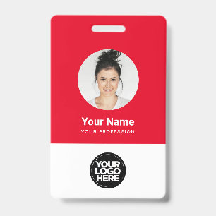 Badge Nom du logo photo d'arrondi de l'employé personnal