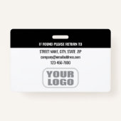 Badge Nom du logo photo de la garde de sécurité personna (Dos)