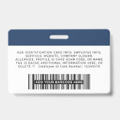 Badge Nom du logo photo de l'employé de l'entreprise per (Arrière)