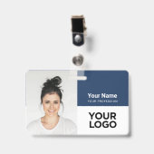 Badge Nom du logo photo de l'employé de l'entreprise per (Avant avec clip)