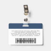 Badge Nom du logo photo de l'employé de l'entreprise per (Arrière avec clip)