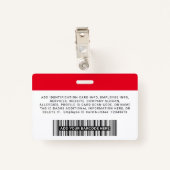 Badge Nom du logo photo de l'employé de l'entreprise per (Dos avec clip)