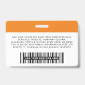 Badge Nom du logo photo de l'employé de l'entreprise per (Arrière)