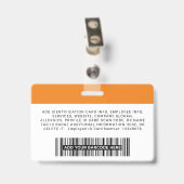 Badge Nom du logo photo de l'employé de l'entreprise per (Arrière avec clip)