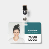 Badge Nom du logo photo de l'employé de l'entreprise per (Avant avec clip)