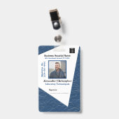 Badge Nom du logo photo de l'employé Insigne d'identific (Avant avec clip)