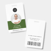 Badge Nom du logo photo de l'employé personnalisé (Avant & arrière)