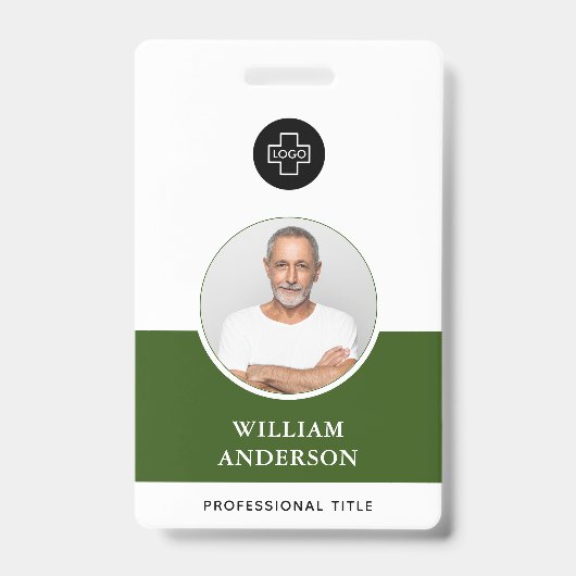 Badge Nom du logo photo de l'employé personnalisé (Avant)