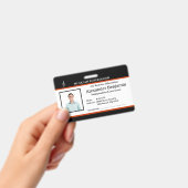 Badge Nom du logo photo de l'employé - Personnalisé (À main)