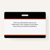 Badge Nom du logo photo de l'employé - Personnalisé (Dos)