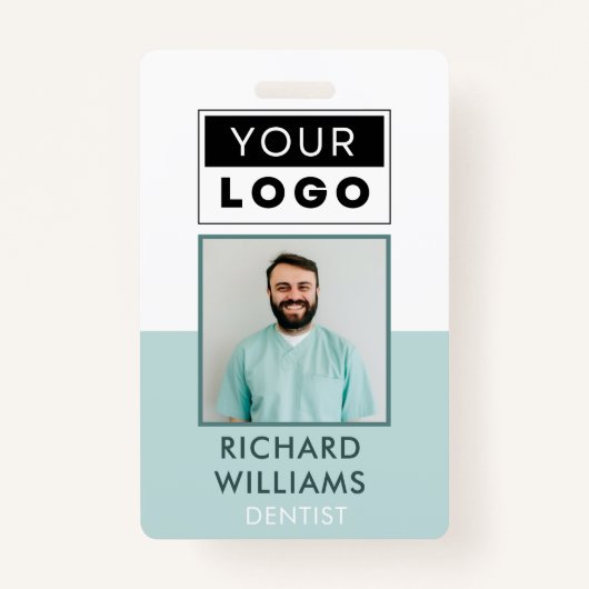 Badge Nom du logo photo de l'employé personnalisé (Devant)