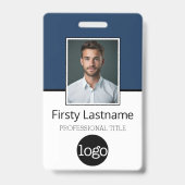 Badge Nom du logo photo de l'employé personnalisé - Même (Avant)