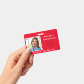 Badge Nom du logo rouge photo de l'entreprise (Manuel / portable)