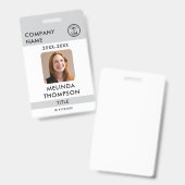 Badge Nom du Modèle de la carte d'identité de l'entrepri (Recto et verso)