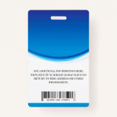 Badge Nom du personnel de l'employé personnalisé Logo Co (Dos)