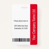 Badge Nom du personnel personnalisé Code de la barre de (Dos)