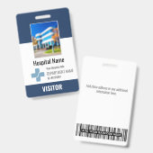 Badge Nom du visiteur de la clinique hospitalière Logo P (Avant & arrière)
