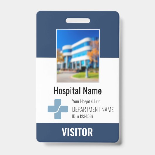 Badge Nom du visiteur de la clinique hospitalière Logo P (Avant)