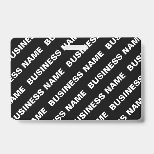 Badge Nom éditable gras répétitif | Simple blanc noir (Avant)