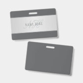 Badge Nom élégant et lettrage de monogramme (ou autre te (Avant & arrière)