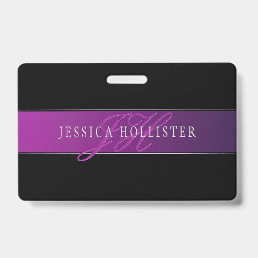 Badge Nom élégant et montant initial/s (Front)