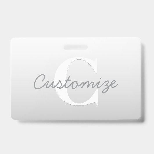 Badge Nom en écriture cursive ou autre texte avec monogr (Avant)