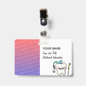 Badge Nom et emploi personnalisés du dentiste (dent) (Front with Clip)