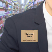 Badge Nom et logo de l'entreprise sur un rectangle Brown