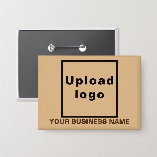 Badge Nom et logo de l'entreprise sur un rectangle Brown (Recto/Verso)