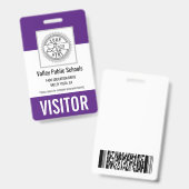 Badge Nom et logo personnalisés Campus Campus Visiteur C (Avant & arrière)