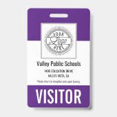 Badge Nom et logo personnalisés Campus Campus Visiteur C (Avant)