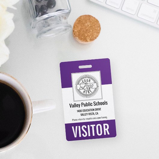 Badge Nom et logo personnalisés Campus Campus Visiteur C