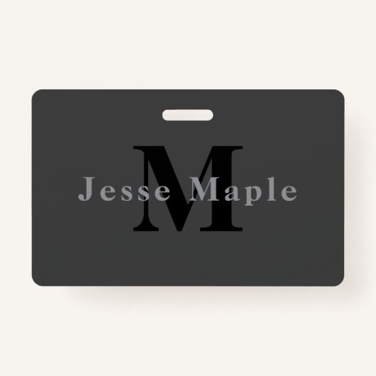 Badge Nom et monogramme | Dark Gray (Devant)