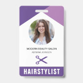 Badge Nom et photo Beauté Salon Coiffure Carte d'identit (Back)